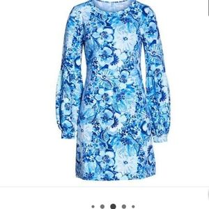 Lilly Pulitzer Bartlett Sweatshirt Dress blue floral